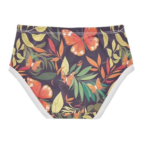 Wusikd Butterflies Girls' Underwear Cotton Floral Leaves Girls Briefs Soft Toddler Underwear 2T2