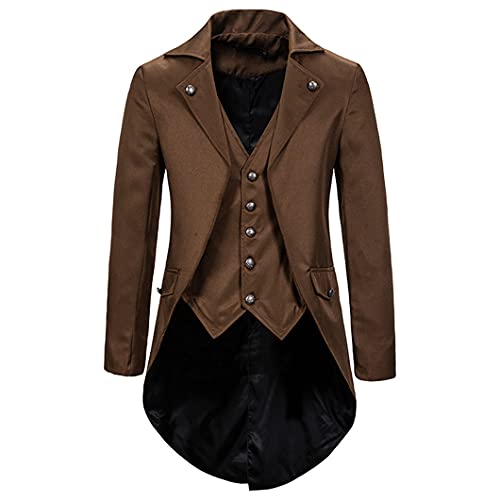 Mens Steampunk Tailcoat Jacket Gothic Victorian Tailcoat Blazer Party Cosplay