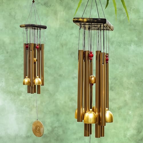 Image of Soothing Wind Chimes for Home Decor - Positive Energy Chimes for Bedroom, Balcony, Garden, Living Room | Ideal Gift for Rakhi, Housewarming, Couples, Brother, Sister |2 Relaxing Sound