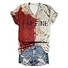 Mir geht es gut, bloody T-shirt, shirt with blood, blood splatter shirt, bloody Halloween, I'm Going Good, costume with chest pocket, black, L #2