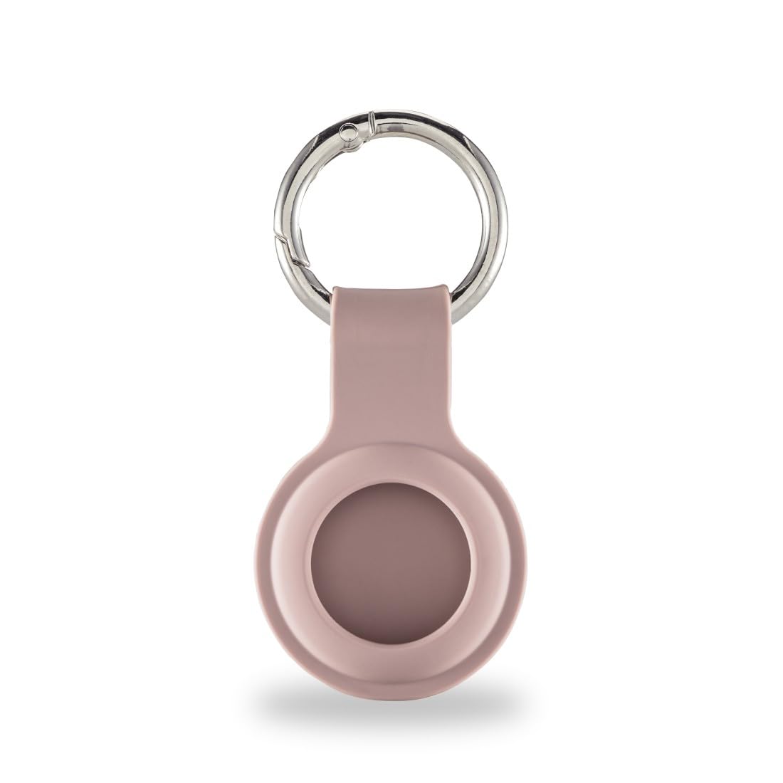Hama Key Ring for Apple AirTag (Case for AirTag, Protective Case, Pendant, Silicone Look, with Carabiner, Scratch-Resistant, for Attaching to Keychain, Suitcase, School Bag, etc.) Nude