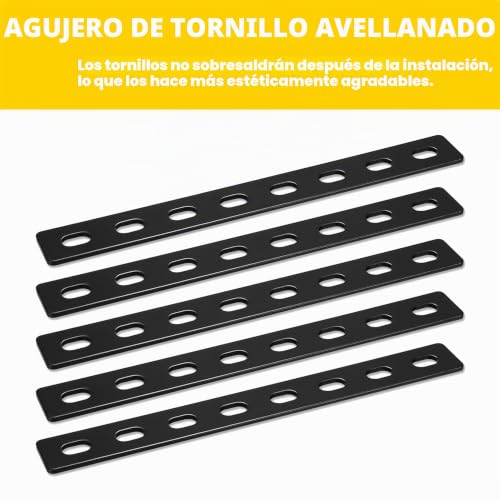 Miniatura 3 de 10 Pcs Soportes De Placa Plana, Chapa Perforada, Placas De Unión Planas, Soporte De Esquina Plano Con 8 Ranuras Negro, Placa Perforada, Pletinas Conectores Para Muebles Madera 10pcs-207 24mm