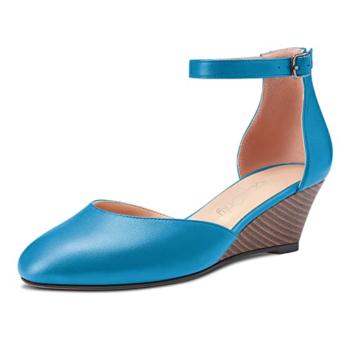 Sandales bout rond femmes NobleOnly escarpins compensés 5 cm chic