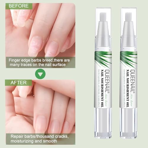2 Stück Nail Care Pen, Nagelöl Stift, Nägel nähren Care Pen, Nagelpflegestift für gepflegte Fingernägel, Fuß und Finger von Rissigen und Trockenen Nägeln für äußere Anwendun