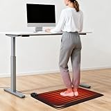 Heated Floor Mat Under Desk Heater, Thick Cushioned Heating Mat for Standing Desk, 8 Temp Levels, Auto Shut Off, Foot Heating Pad for Feet, Heated Rug for Kitchen, Office, Anti Fatigue Foot Warmer