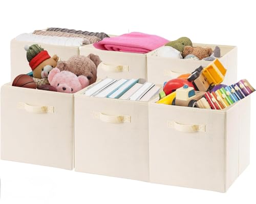 Lista de Cajas y arcones de almacenaje los 10 mejores. 50 6 Cubos de almacenamiento,Cajas de Almacenamiento ,Cubos Almacenamiento Plegables de Tela con asas, para Organizar Despensa, Armario, Estantería, Guardería, Sala de Juegos,...
