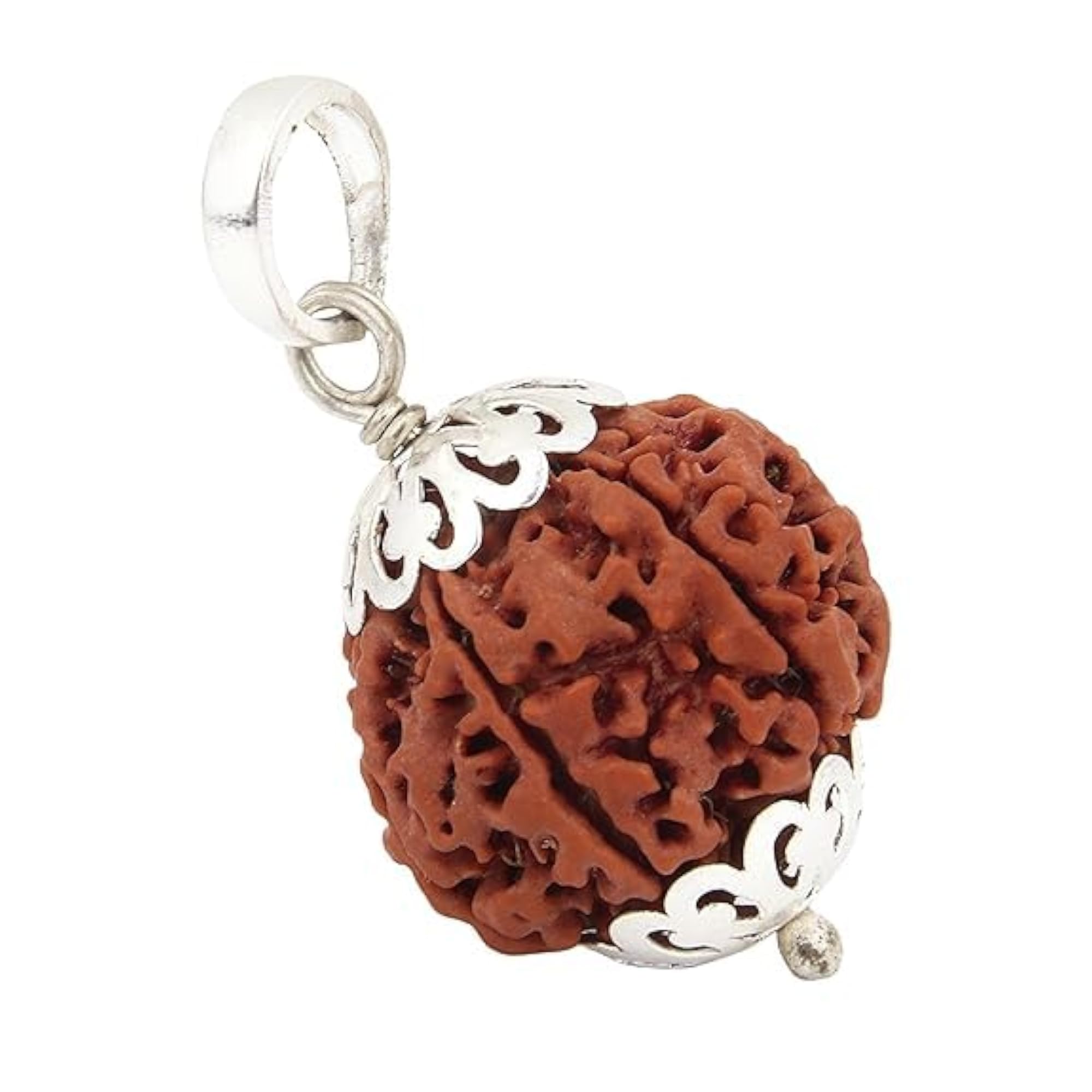 Rudraksha Brown Pendant with Silver Capping, Spiritual