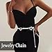 Coridy Silver Rhinestone Waist Chain Belt Sparkly Belly Chain Fashion Body Chain for Women(Unique)