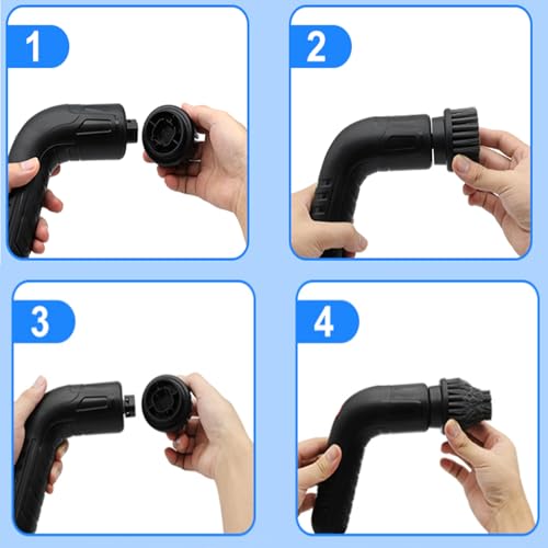 Image of Electric Spin Scrubber Brush Heads Set for NOLYTH Power Spin Scrubber, 6 Pack Replaceable Brush Heads for Cleaning Corners Grout Stain on Stove, Sinks, Tubs, Tiles, Bathroom, Kitchen etc