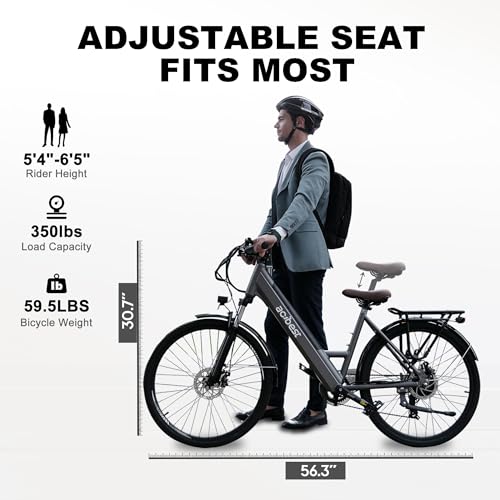 Image of ACTBEST Core Electric Bike for Adults - 468Wh Removable Battery, 26 inch Step Thru Electric Bicycle, Peak 750W Brushless Motor Ebike, with 7 Speed, Up to 50 Miles, Black with Front Basket