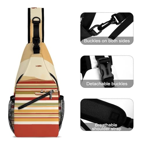 Bolso bandolera con diseño de rayas horizontales miniatura 3