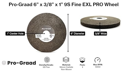 Image of EXL PRO Convolute Deburring Polishing Wheel - 6 inch x 3 /8 inch x 1 inch 9S Fine Silicon Carbide - Professional Grade - Metal Deburring, Finishing and Polishing Wheel - (1 Pack)