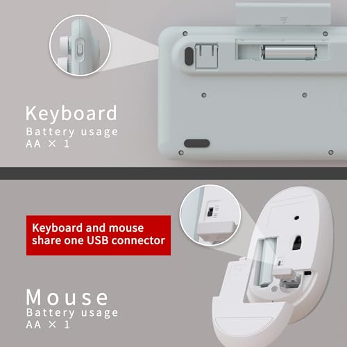Image of UBOTIE Colorful Wireless Keyboard and Mouse Combo (Green-White)