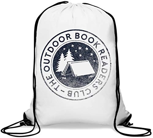 Outdoor Book Readers Club Forest Camping Logo Gym Sack Casual Drawstring Bag