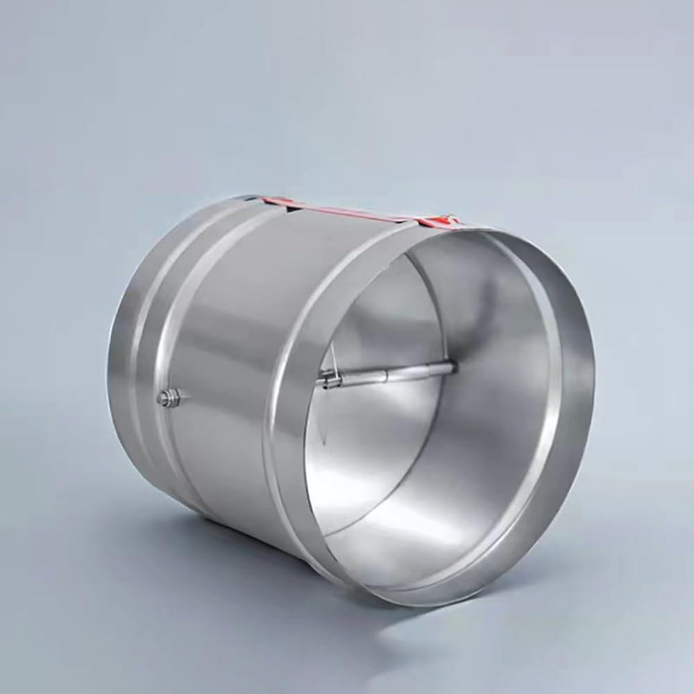 Válvula de Retención Conducto Aire Redondo Galvanizado (80-300mm), Amortiguador Humo Estanco Resorte para Ventilación, Resistente a la Corrosión - 1 Pieza(Diameter 160mm)