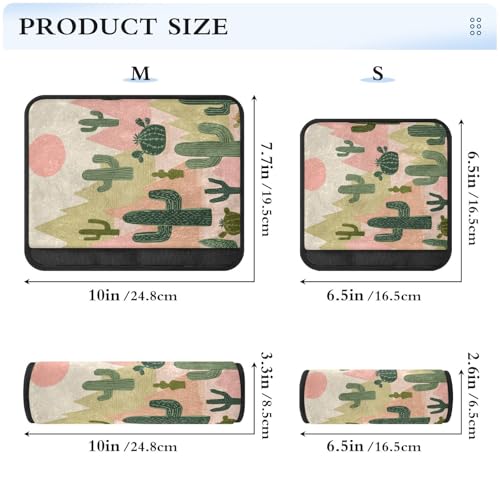 Image of 2 Pack Boho Cacti Mountains Sun Seatbelt Covers Seat Belt Cover Pad for Adults Boys Girls Car Seat Strap Covers Pads Cushion Universal Shoulder Strap Pad Protector for Backpack Camera Bag 10x7.7Inch