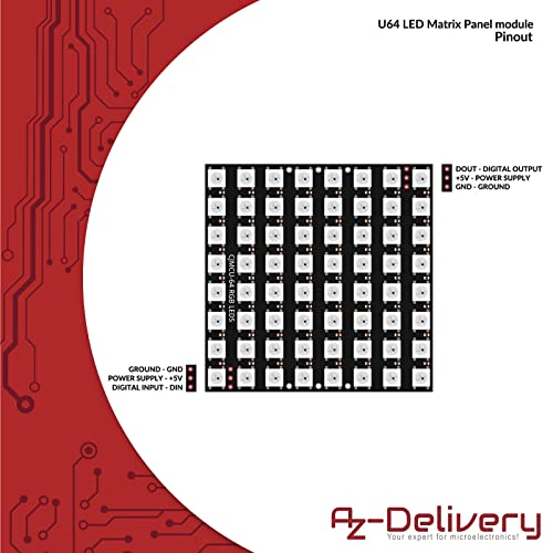 AZDelivery U 64 LED Matrix Paneel CJMCU-8 * 8 Module compatibel met Arduino en Raspberry Pi Inclusief E-Book! - Afbeelding 7
