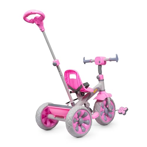 Image of Luusa Emo-G Light & Musical Tricycle for Kids | Baby Tricycle with 3 Adjustable Parental Control for 2 Years to 5 Years for Boys|Girls (Carrying Capacity Upto 30KGS) (Pink)