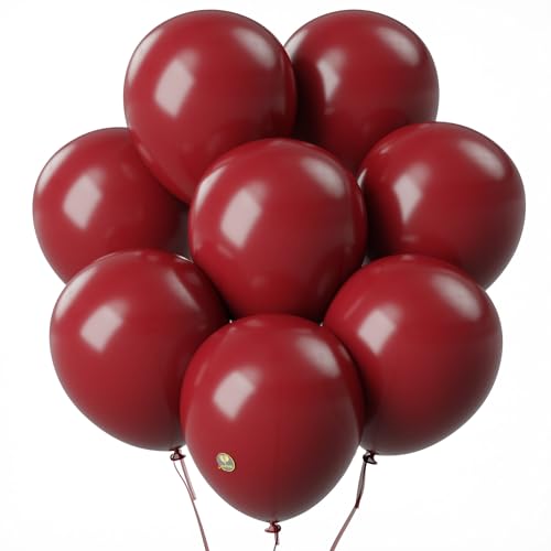 Image of AFTERLOON Biodegradable Balloons 24 pcs Ruby Red 12 Inch, Natural Rubber Latex Plastic-Free Alternative Matte Color Durable Thickened Extra Strong Helium Float, ballon baloon Globos Decor De Fiestas
