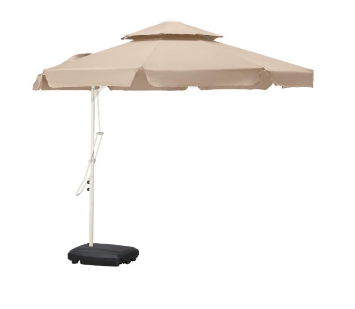 HYUFEIAO Garden Umbrella Parasol Outdoor Umbrella 8.2FT Large Parasol With Base Outdoor Courtyard Umbrella Garden Umbrella Beach Umbrella Square Double-top Umbrella Pati(D 250cm)