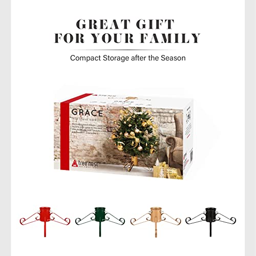 Tree Nest Christmas Tree Stand Base For Real Trees Elegant Tree Holder Up To 7Ft Trees Stable For Xmas Tree Decoration No Christmas Tree Collar Or Tree Skirt Needed Grace (Gold,Medium) #TOP6