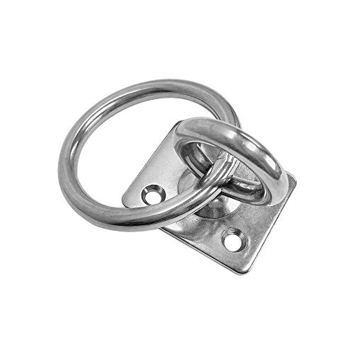 MH GLOBAL Square Swivel Pad Eye Plate W Ring 5/16" Welded Formed WLL 480 Lbs Marine Boat Rigging