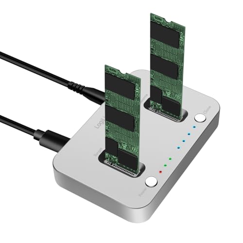 Estación de acoplamiento SSD M.2 NVMe LogiLink QP0033 USB 3.2 Gen 2 externa clonadora offline plata 6