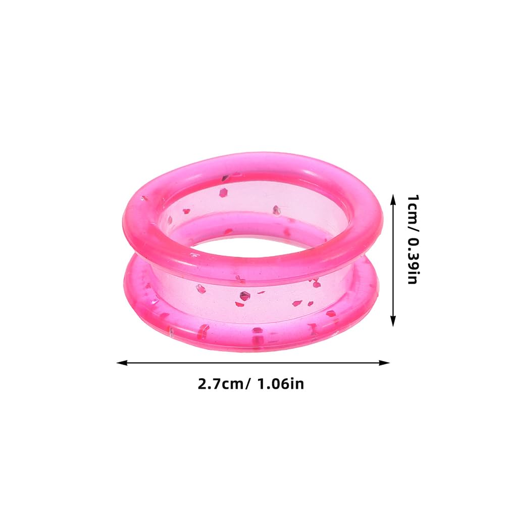 BESPORTBLE 10Pcs Pink Silicone Finger Protector Rings for Pet Grooming Shears Hair Cutting Scissors - Image 3