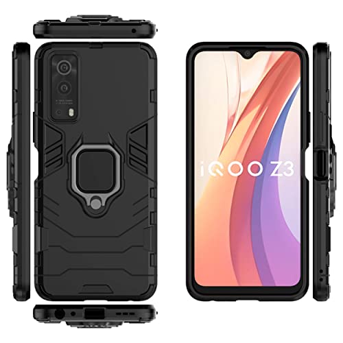 Image of SPAZY CASE Vivo iQOO Z3 5G Back cover | Dual Layer Armor Defender Full Body Protective + PC Hybrid Kickstand Back Case for Vivo iQOO Z3 5G