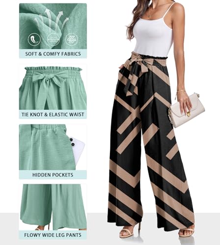 Best Palazzo Pants for Women Over 50: Comfort Meets Confidence (2025 Complete Guide) 14 Lepunuo Women High Waist Casual Wide Leg Long Palazzo Pants Trousers Regular Size Geometric Prints