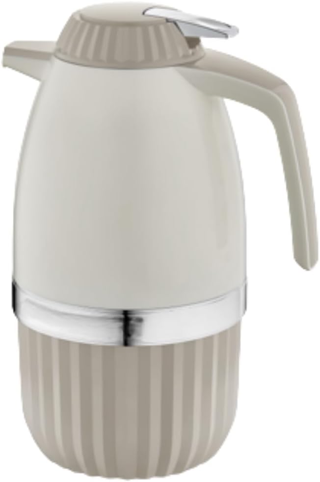 Çift Katmanlı Termos, 2 Litre Kapasiteli, Paslanmaz Çelik, Sıcak ve Soğuk İçecekler İçin, Kamp Piknik Ev Ofis Kullanımına Uygun (Bej, 2 lt, Termos)