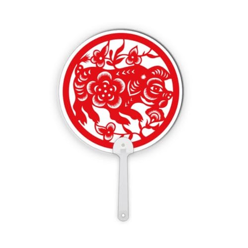 Papier découpé cochon zodiaque Chine art plastique rond portable pour ateliers