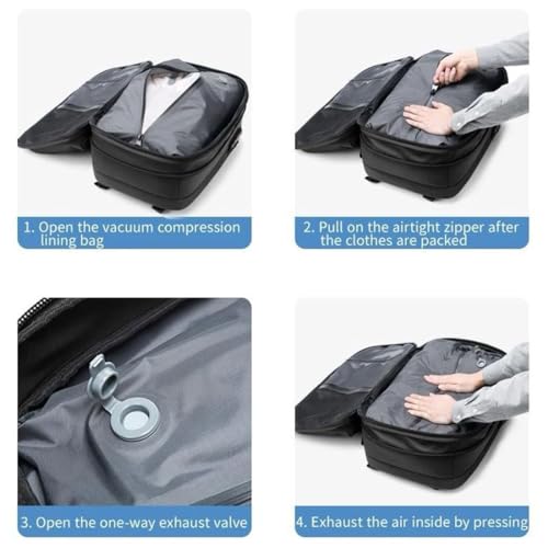 Vacpack Travel Backpack 60L gris, sac à dos extensible avec compression sous vide - 7