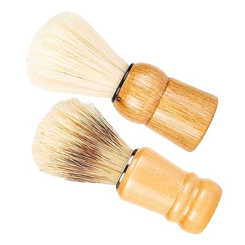 SHERCHPRY 2pcs Shaving Brush with Handle Durable Brush for Rich for Home Salon Use Father Day Men