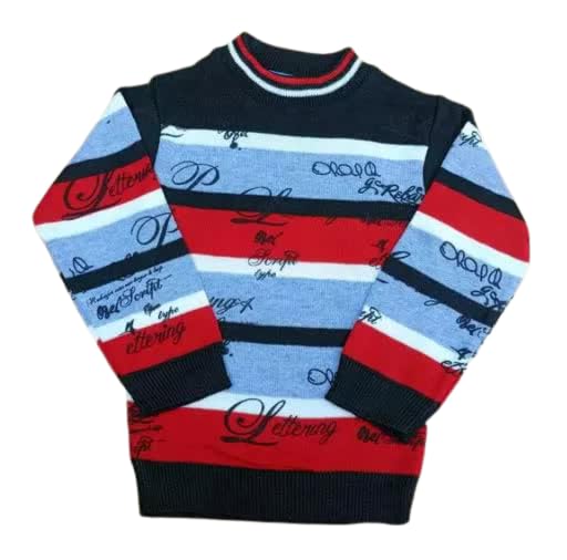 Image of VanshNaksh Kids Regular Fit Casual Soft Woolen Winter Wear Sweatshirt with Pant Set /Sweater for Boys & Girls