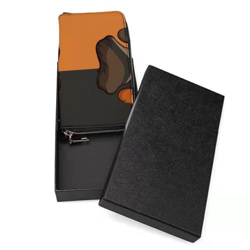 Bear Claw Mark Leather Wallet Fashion Bifold Purse Long Pouch with Wrist Strap for Men Women3