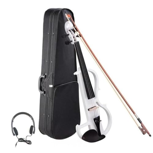 Violon électrique blanc silencieux avec étui pour s'entraîner sans déranger le voisinage