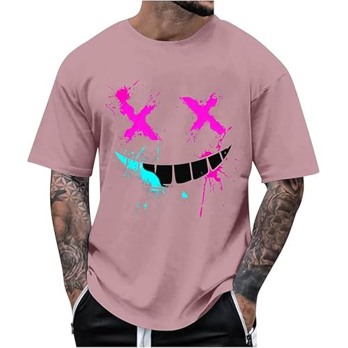 T-shirt homme impression 3D rose S vêtement ample respirant