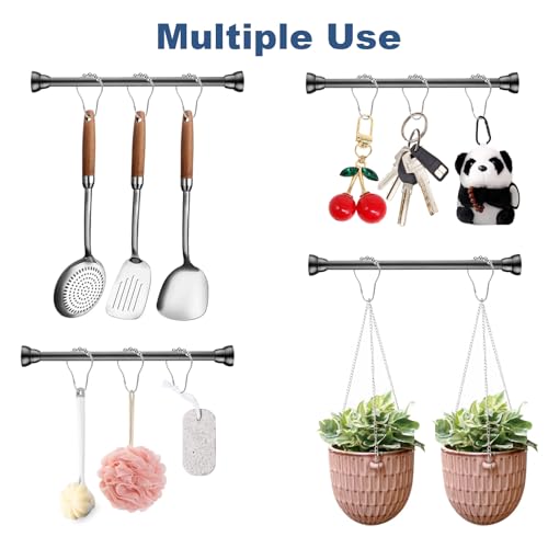 Final Friday 12 Shower Curtain Hooks Rust Proof, Bathroom Set Shower Curtain Rings, Silver Decorative Shower Hooks for Inside Shower, Stainless Steel Curtain Rod Hooks for Drapes