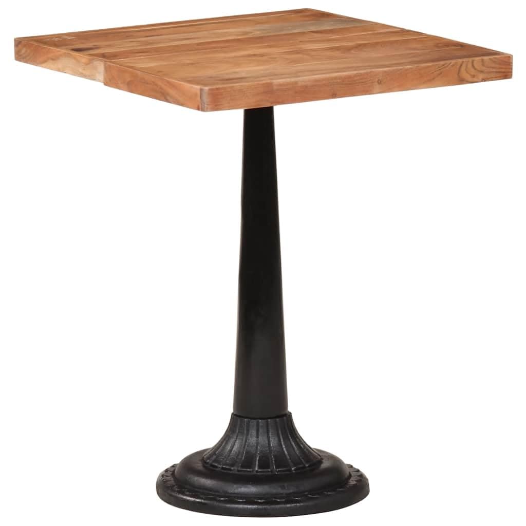 Table de bistrot en acacia massif de haute qualité avec structure en fonte