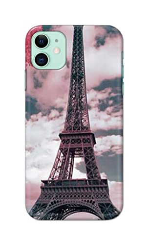 Image of Lovers Famous Place Eiffel Tower in Paris Hard Back Case Cover for Apple iPhone 11 (6.1 inch), A2221, A2111 Back Cover -(J5) VNS2227
