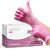 Pink Vinyl Disposable Gloves Small 100 Pack – Latex Free, Powder Free Medical Exam Gloves – Surgical, Home, Cleaning…