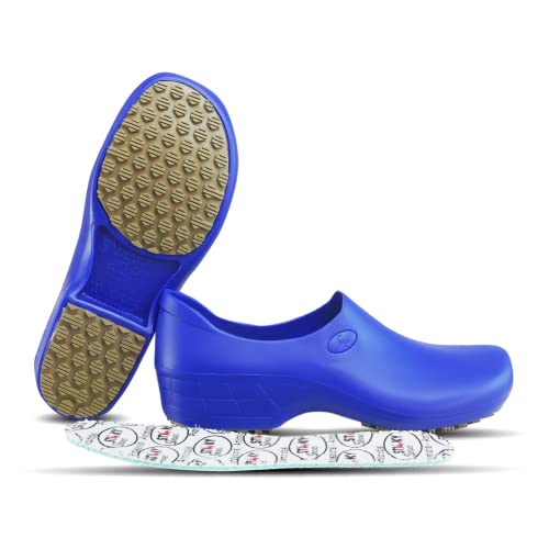 Sticky SSW-US-AZBC-7 Nursing Shoes Women - Chefs - Kitchen - Nurses - Clogs for Work - Waterproof Non Slip (Royal Blue, 7) - Thumbnail 6