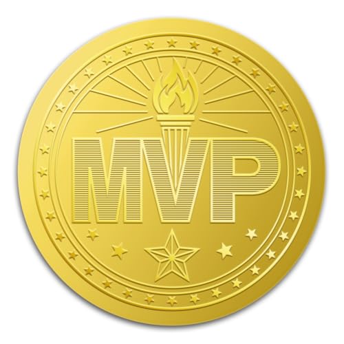 Autocollants ronds en feuille d'or WADORN MVP pour certificat et loisirs créatifs x100