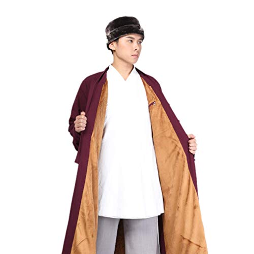 DGXIN Winter Casual Buddhist Monk Long Thickened Cotton Coat Zen Robe Unisex2
