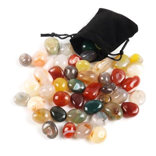 400g Piedras Decorativas Minerales Piedras Naturales Bolsillos con Cordón,Minerales y Piedras Preciosas Piedras Chakras para Meditación,Equilibrio de Chakras,Terapia de Cristal(Piedra yuhua)