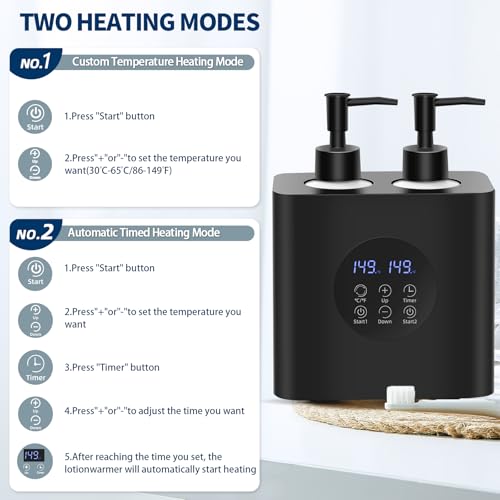 Yofuly Double Lotion Warmer Dispenser Heated Machine with Oil Bottles by Yofuly - Used condition - Image 4
