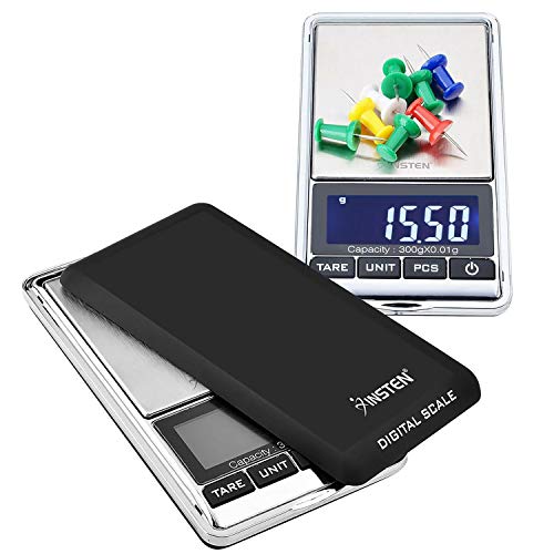 Insten Digital Scale for Jewelers, Coffee, Kitchen, Pocket Sized with Leather Bag, Refined