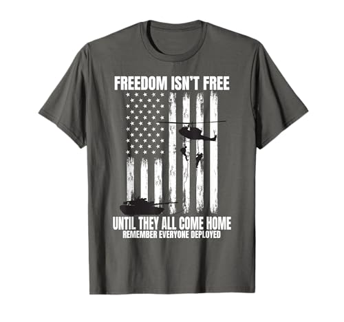Bandera roja del viernes de la libertad no es libre hasta que todos vienen a casa Camiseta