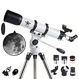 FORCE-X Telescope, 90mm Aperture 700mm AZ Astronomical Refractor Telescope,Telescope for Kids,Telesc
